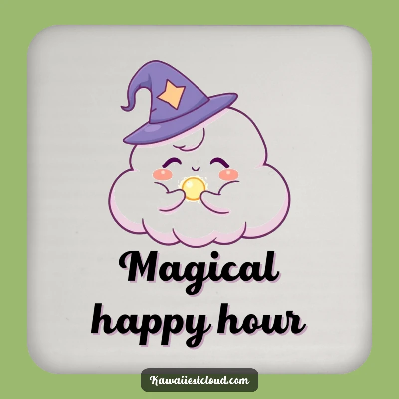 Funny Wizard Cloud Drink Coaster: Protect Surfaces with Magic Gift
