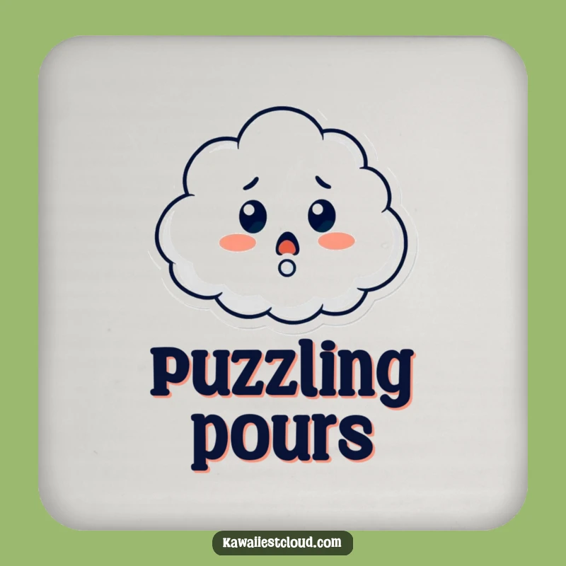 Funny Surprised Cloud Coaster: Puzzled Protector, Witty Humorous Gift