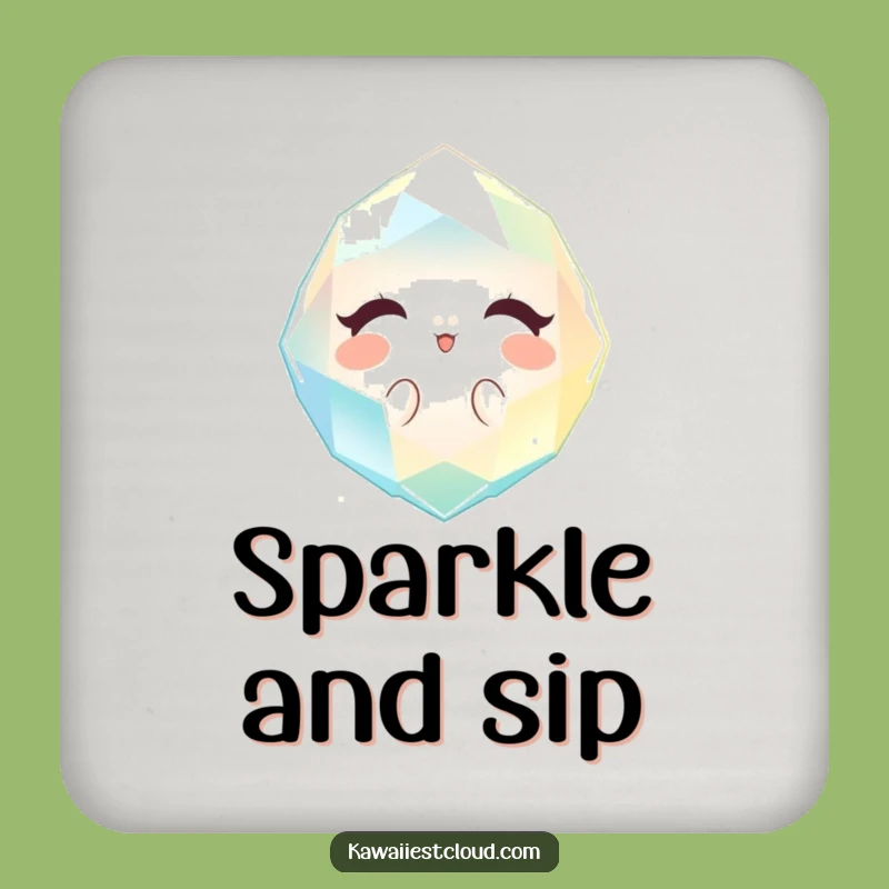 Funny Gem Coaster: Sparkling Light Protection, Elegant Humorous Gift for Tables