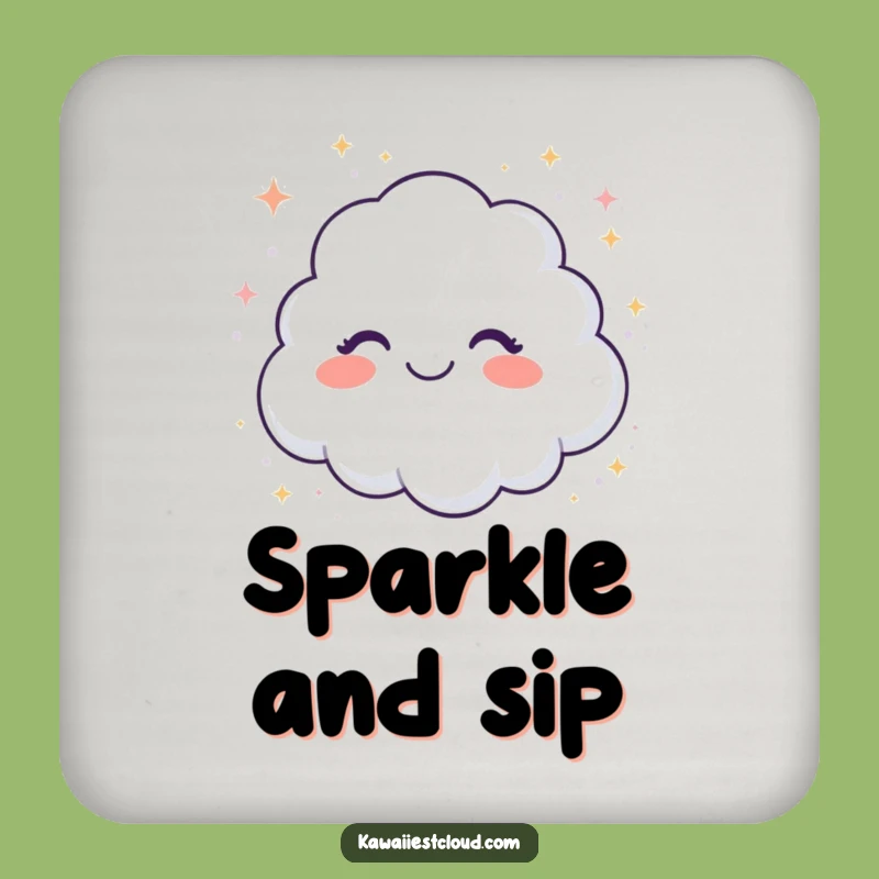 Funny Giggling Cloud Glitter Coaster - Sparkle Protection - Funny Gift