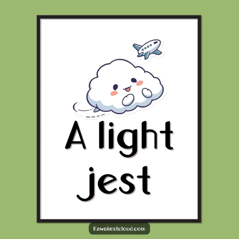Funny Mischievous Cloud Bird Poster: Tickle Art, Perfect Humorous Wall Decor Gift