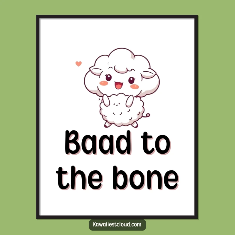 Funny Cloud Sheep Bounce Poster: Joyful Art, Perfect Humorous Wall Decor Gift