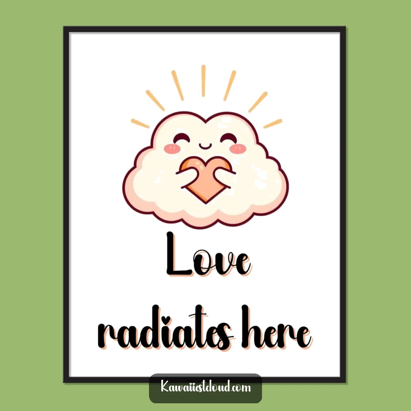 Funny Heart Cloud Poster: Warmth and Love Art, Perfect Humorous Wall Decor Gift