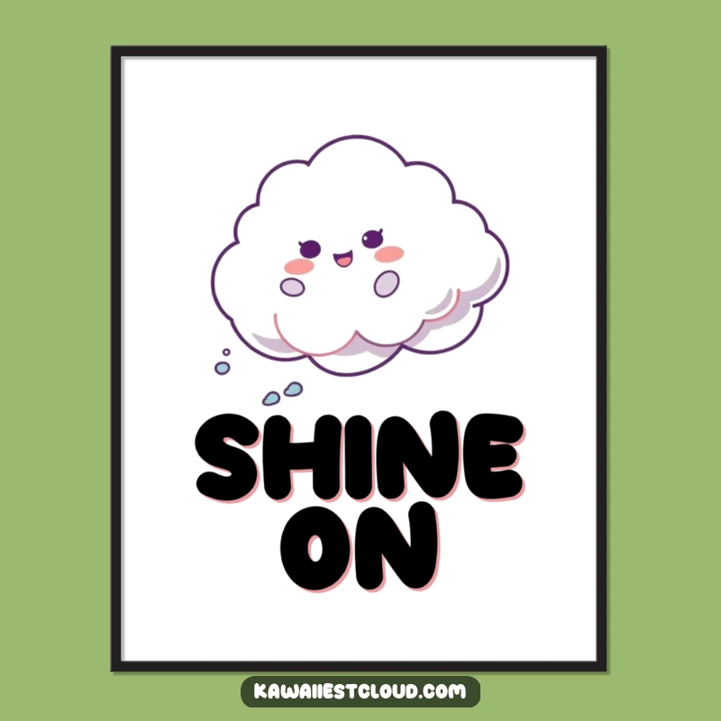 Funny Shimmer Cloud Art Poster: Bring Playful Iridescent Magic to Your Walls