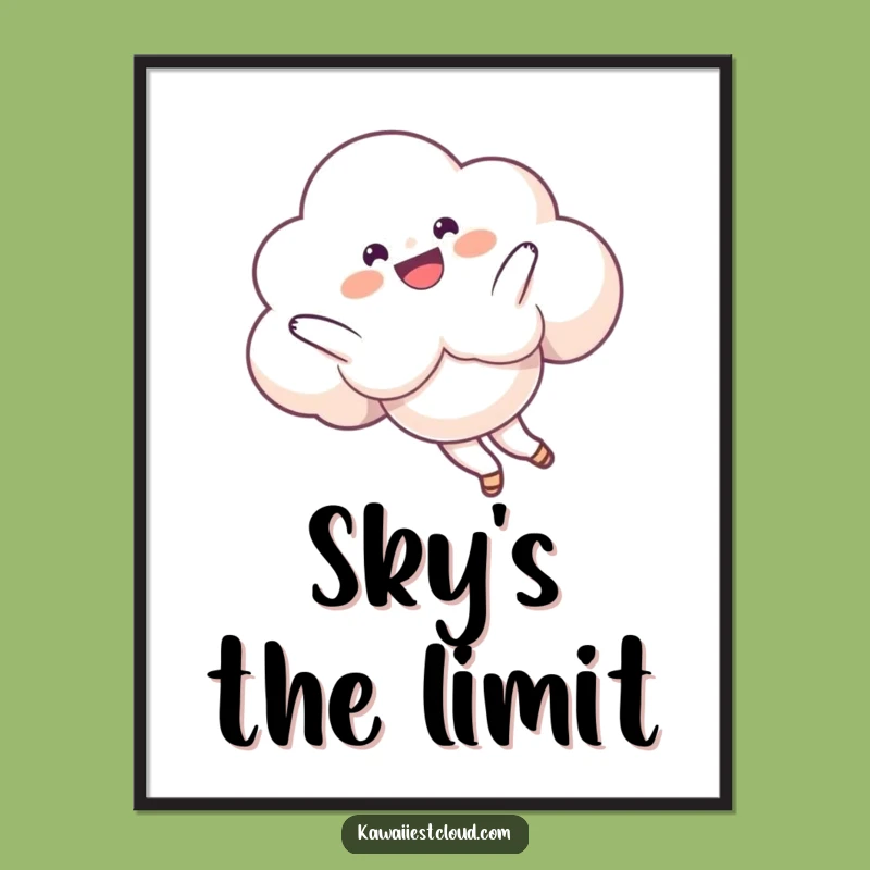 Funny Somersault Cloud Poster: Playful Sky Art, Inspiring Funny Gift