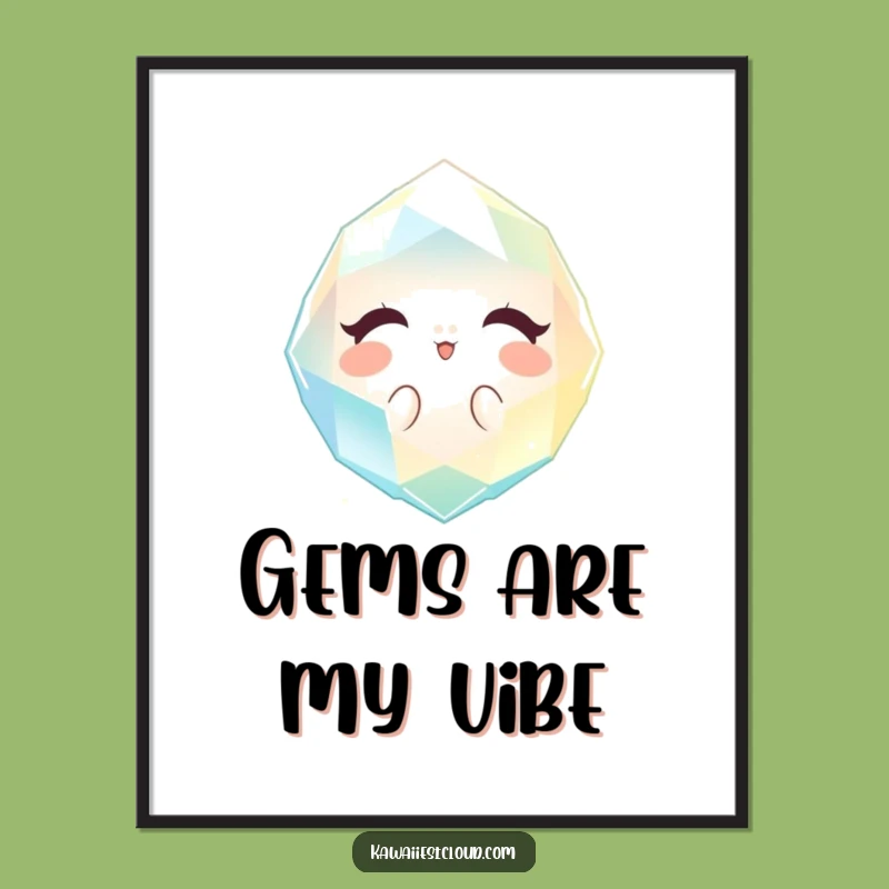 Funny Gem Poster: Sparkling Light Art, Elegant Humorous Gift for Wall Decor