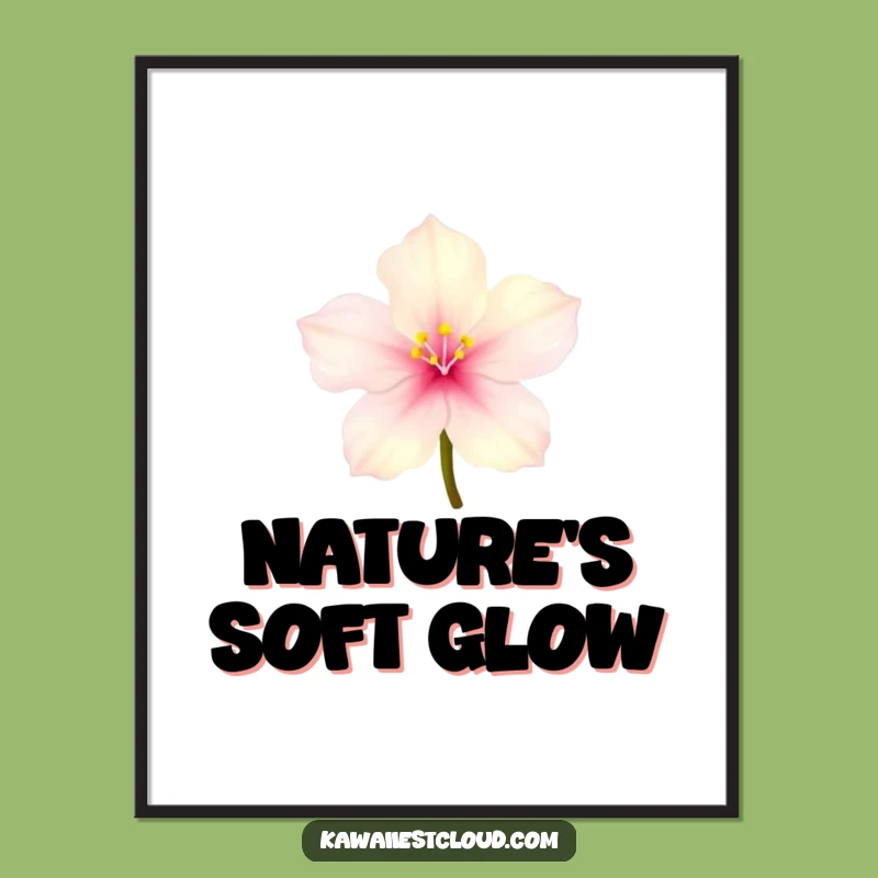 Funny Blossom Poster: Glowing Light Art, Enchanting Humorous Gift for Wall Decor