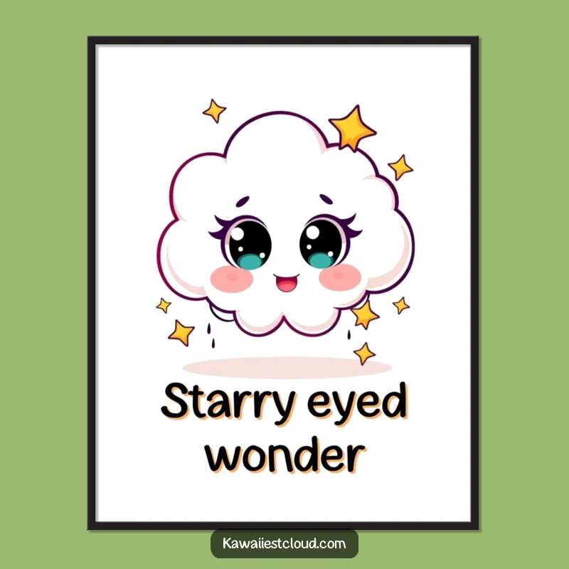 Funny Star Rain Cloud Poster: Dreamy Art for Inspiring Spaces