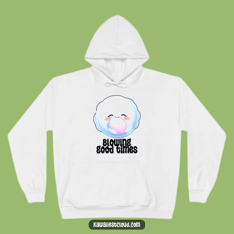 Funny Delighted Cloud Hoodie: Cozy Comfort with a Hilarious Bubble Blow