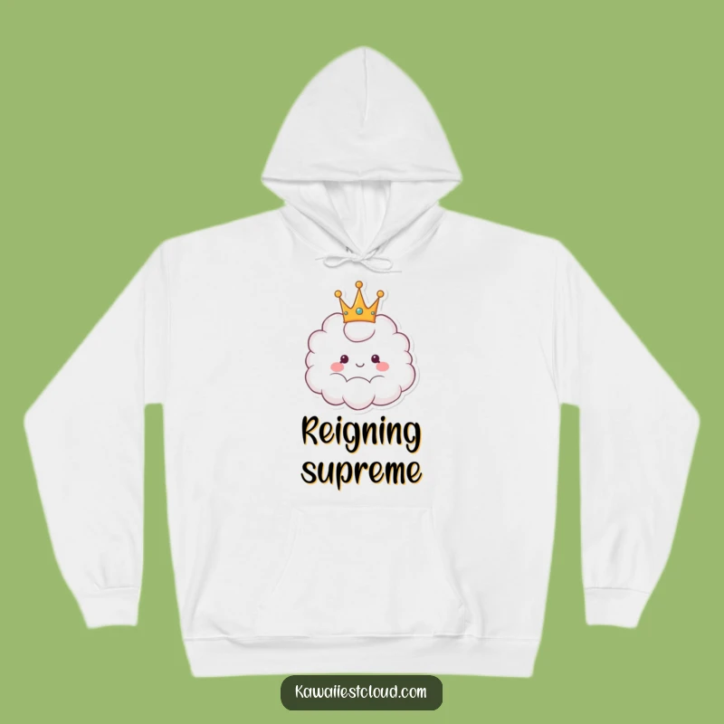 Funny Cheerful Crown Cloud Hoodie - Cozy Royal Comfort