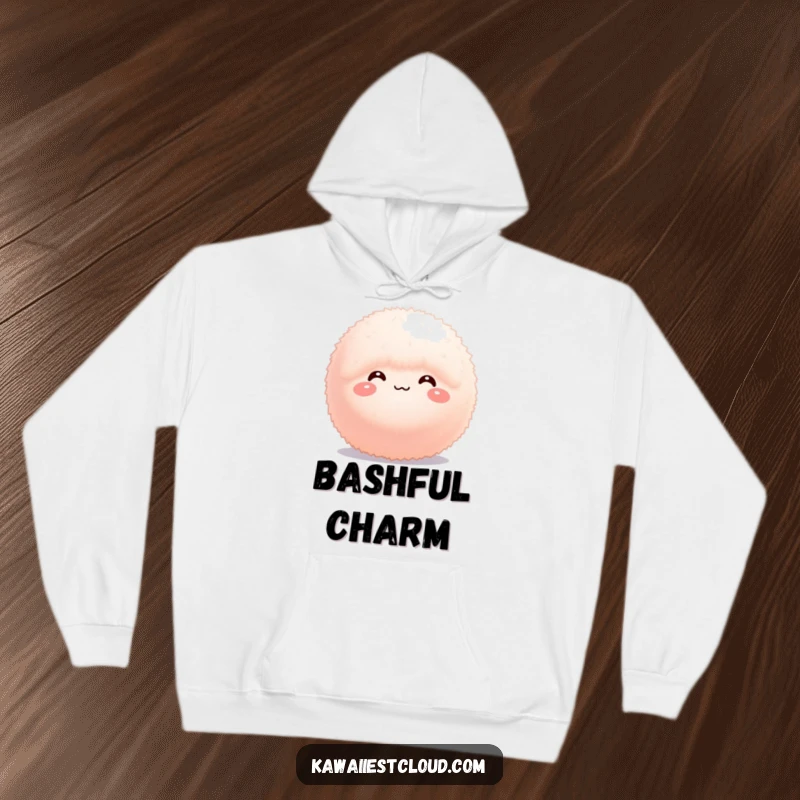 Funny Hoodie: A small, fluffy sphere with a shy, bashful smile, designed for maximum coziness and adorable charm.