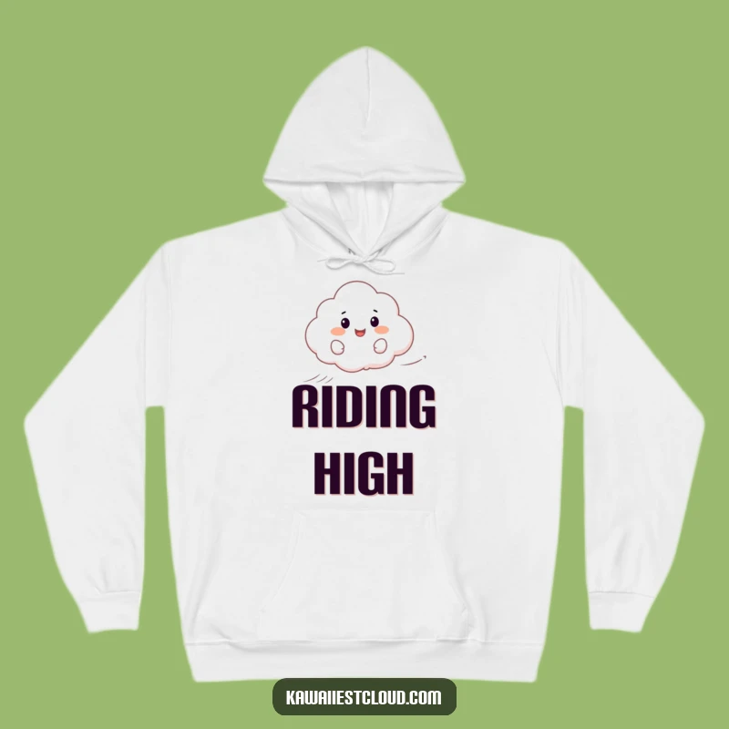 Funny Happy Cloud Surfing Hoodie - Cozy Ride on the Wind