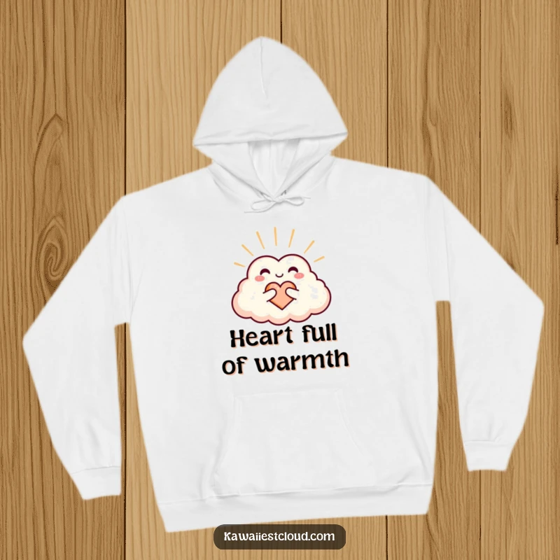 Funny heart-shaped cloud hoodie emanating warmth and love, perfect for cozying up.