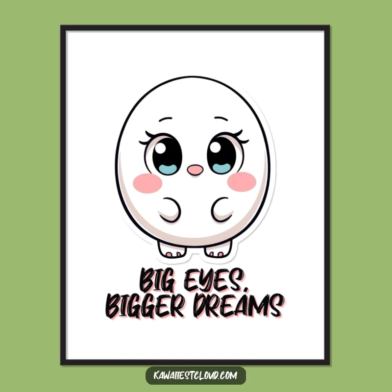 Free Printable Wall Art: Ovular Character's Innocent Charm, Funny Downloadable Decor