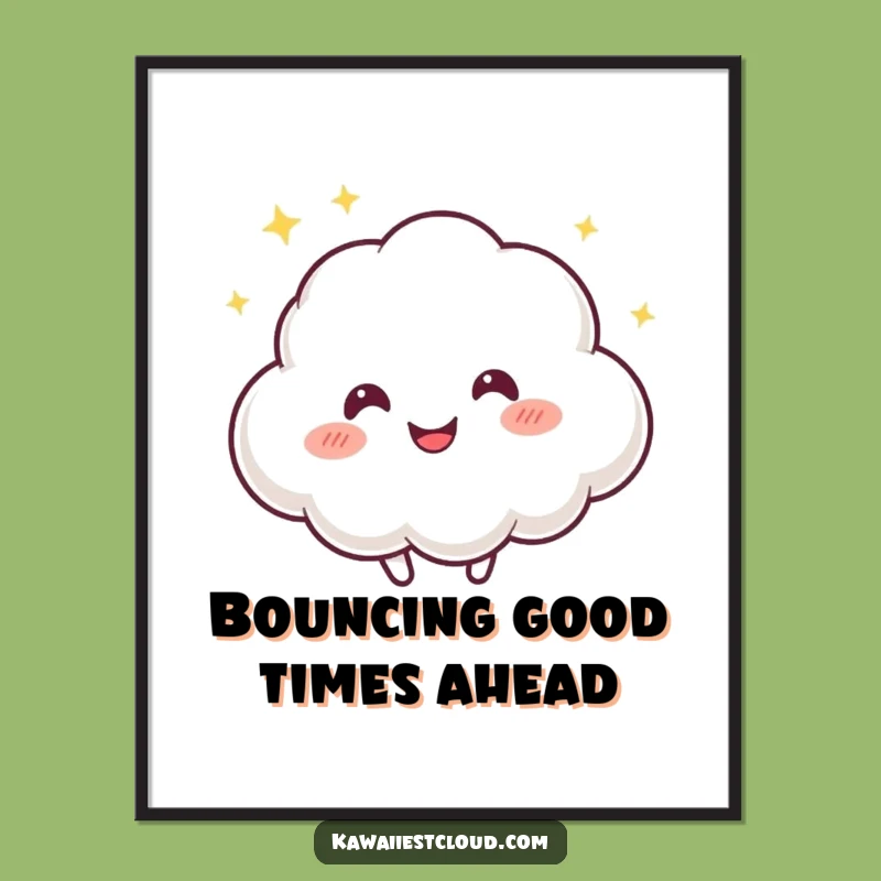 Free Printable Wall Art: Mischievous Cloud Bouncing, Humorous Downloadable Art for Fun