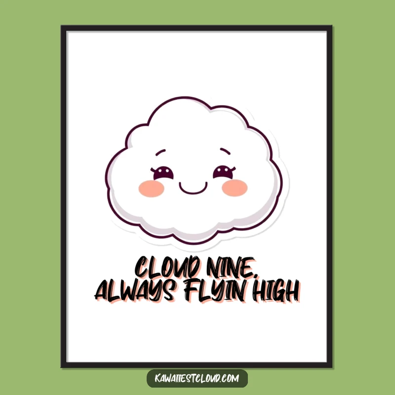 Free Printable Wall Art: Joyful Cloud Grin, Humorous Downloadable Art for Happy Vibes