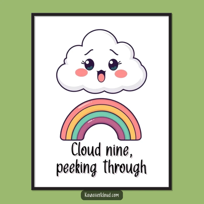 Surprised Cloud Wall Art: Free Printable Funny Downloadable Decor for Whimsical Spaces