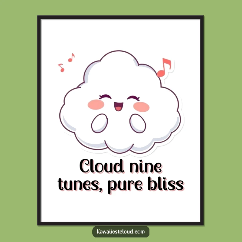 Free Printable Wall Art: Cheerful Singing Cloud - Humorous Downloadable Decor for Any Room