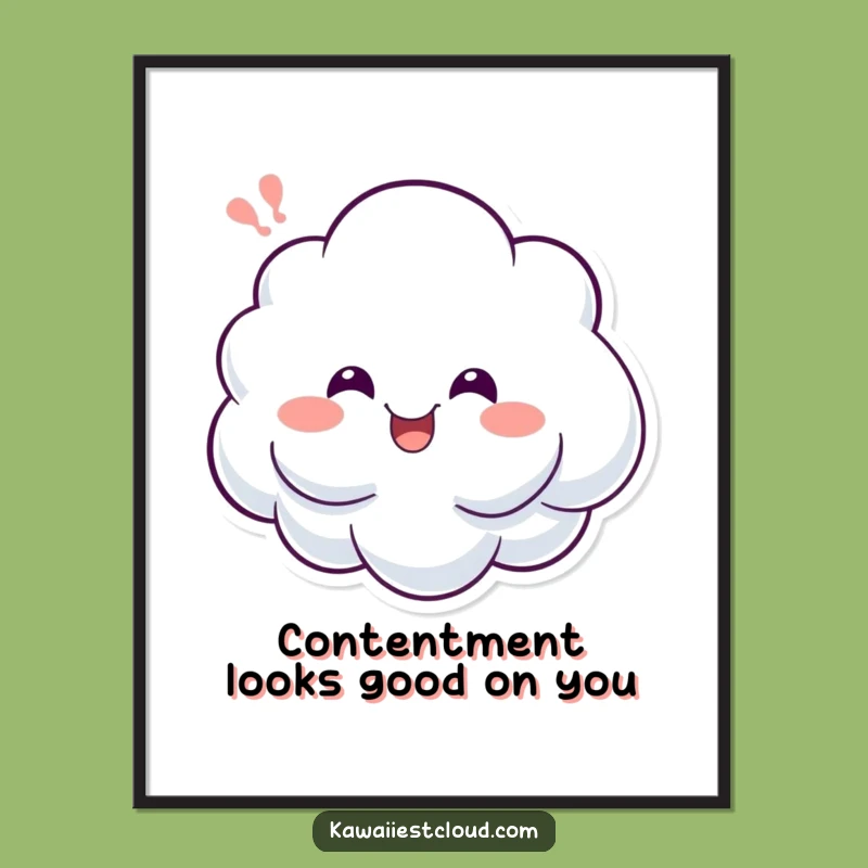 Funny Free Printable Wall Art: Cheerful Cloud Sigh - Downloadable Art