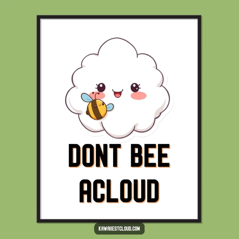 Free Printable Cloud Art: Funny Bee Surprise Downloadable Decor, DIY Humor