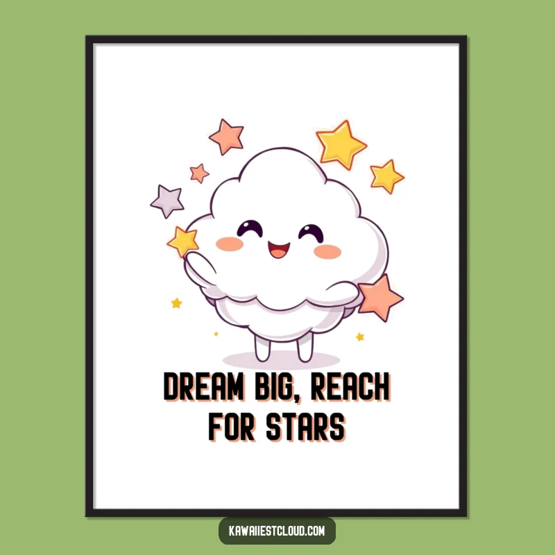 Funny Free Printable Wall Art: Juggling Star Cloud, Humorous Downloadable Decor!