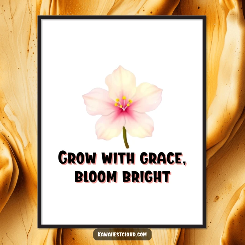 Funny Free Printable Wall Art of a tiny, glowing blossom with delicate, translucent petals, a serene downloadable decor gift.