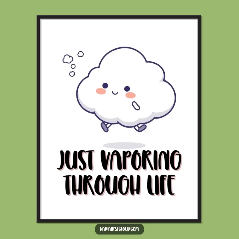 Free Printable Wall Art: Silly Cloud Hop - Funny Decor Gift