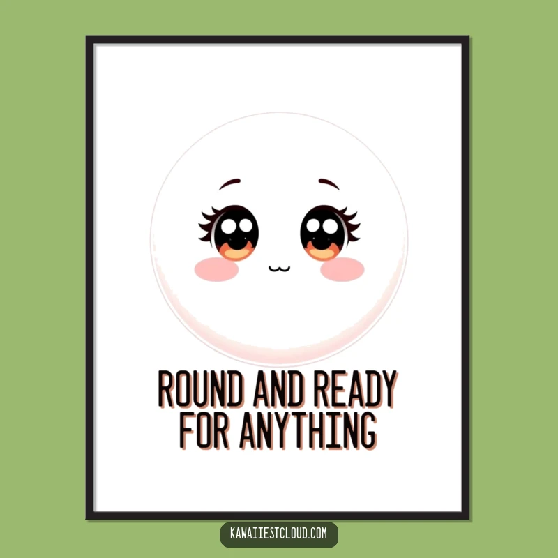 Funny Free Printable Wall Art: Round Object Decor, Innocent Downloadable Art Gift