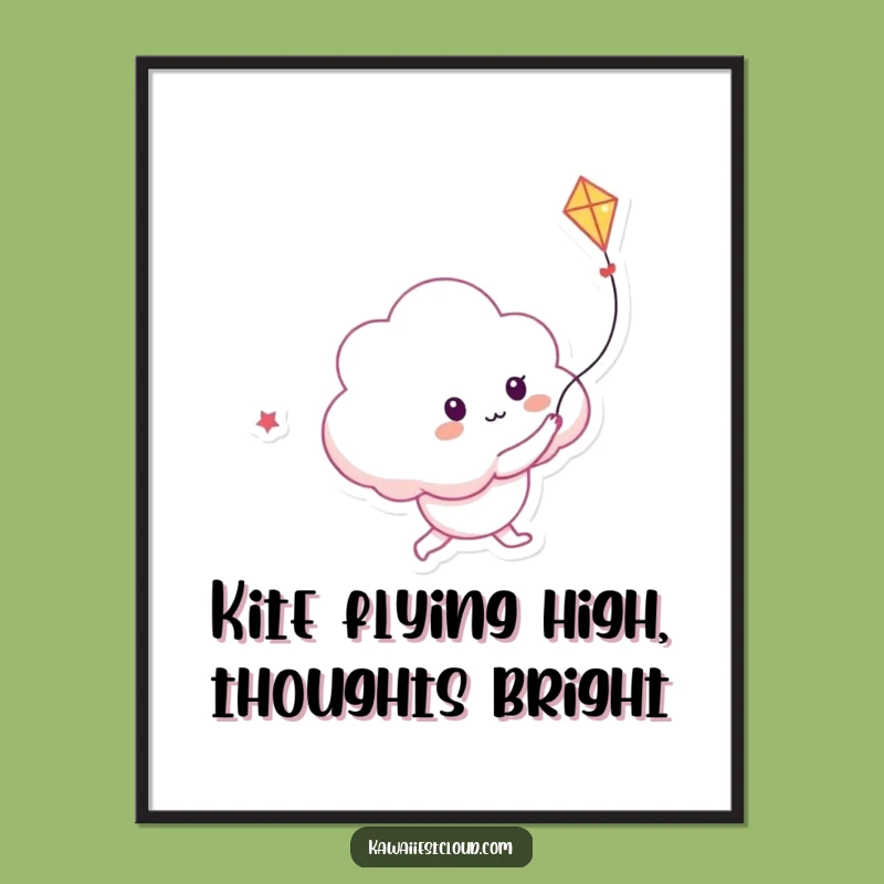 Free Printable Wall Art: Cloud Chasing Light Kite - Funny Downloadable Art for a Dreamy Space