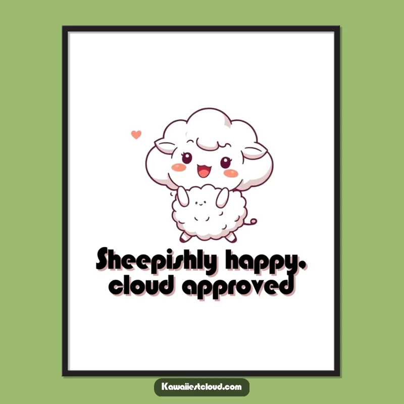 Free Printable Wall Art: Cloud Bouncing Sheep - Funny Downloadable Art for a Playful Space