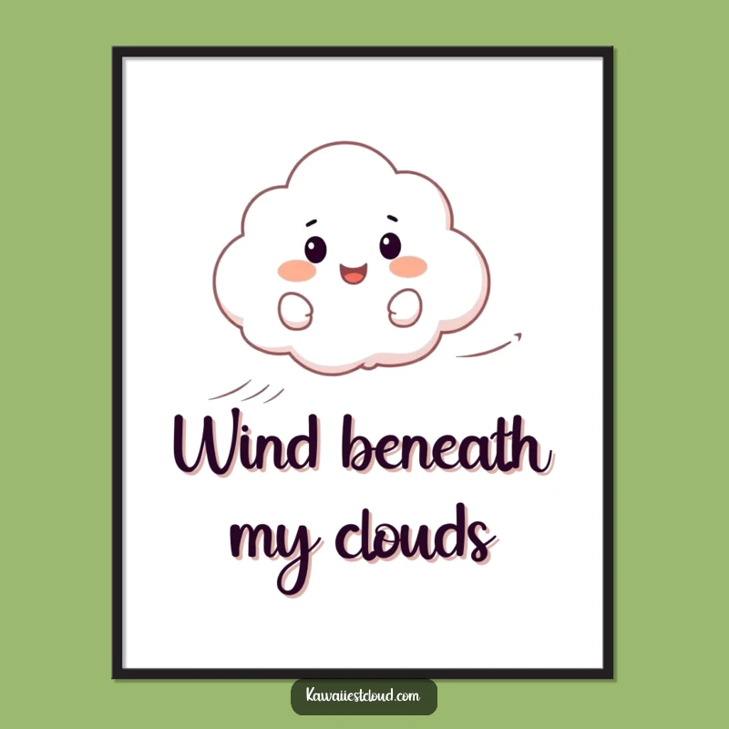 Surfing Cloud Wall Art: Free Printable Funny Downloadable Decor for Breezy Spaces