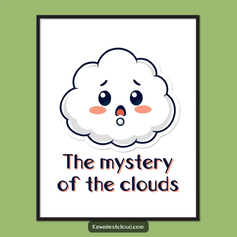 Free Printable Wall Art: Surprised Cloud, Whimsical Downloadable Decor