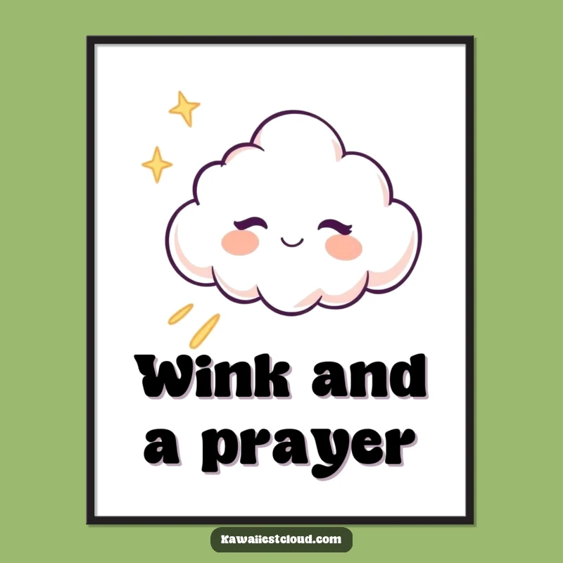 Free Printable Winking Cloud Art Funny Downloadable Wall Art for Quirky Spaces