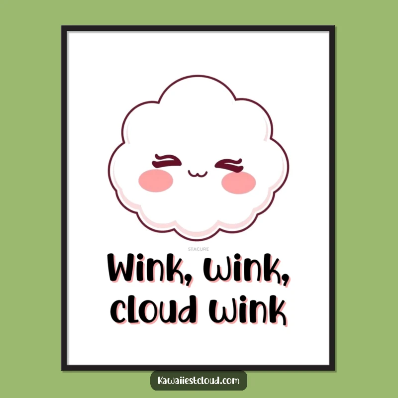 Winking Cloud Wall Art: Free Printable Funny Downloadable Decor with a Playful Twist