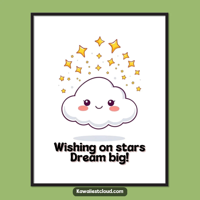 Funny Free Printable Wall Art: Sparkling Star Cloud - Downloadable Decor