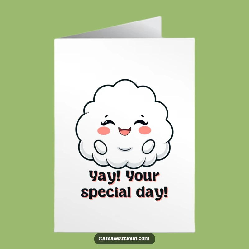 Free Printable Birthday Card: Cheering Cloud Smile - Funny Downloadable Gift