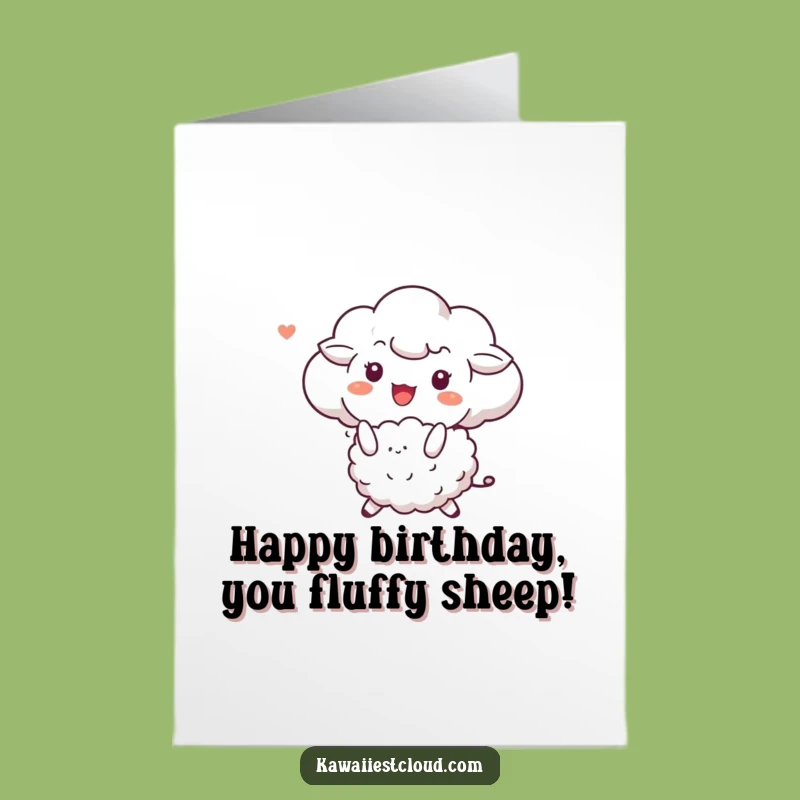 Free Printable Birthday Card: Cloud Bouncing Sheep - Funny Downloadable Gift for Kids and Adults