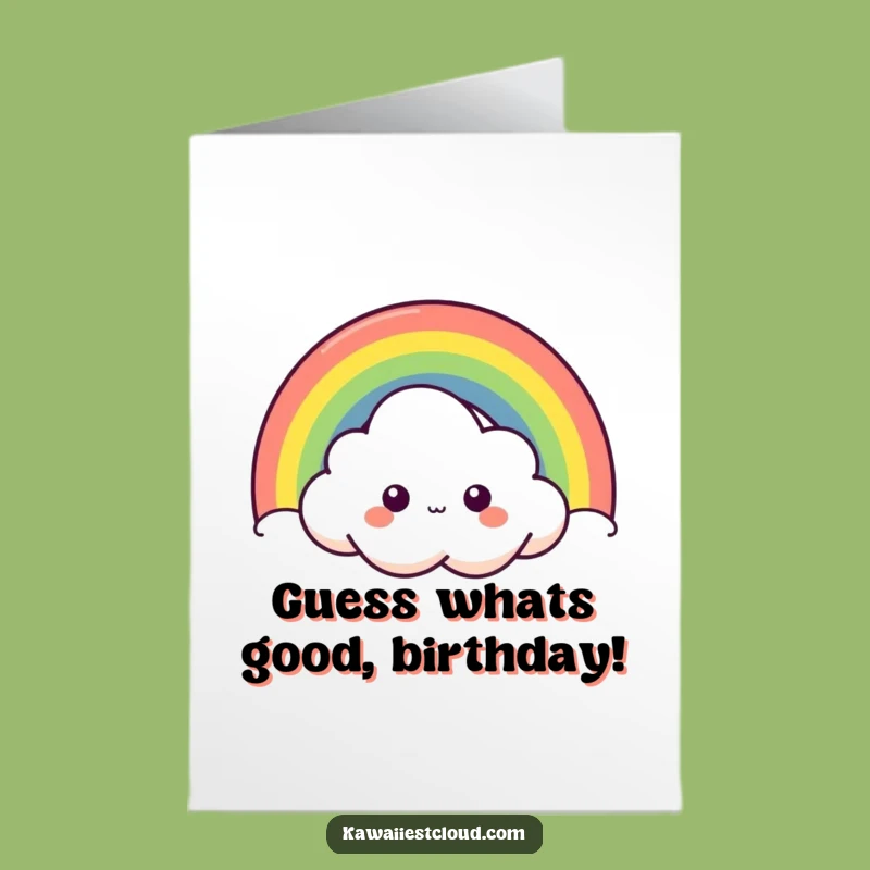 Free Printable Bday Card: Curious Cloud & Rainbow - Funny Downloadable Gift