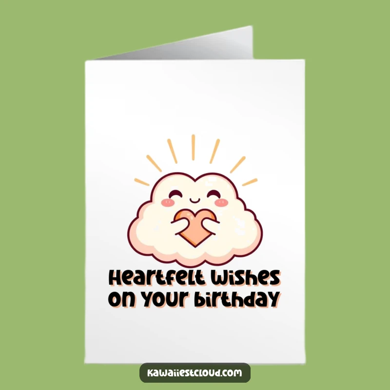 Free Printable Birthday Card: Heart Cloud Radiating Warmth, a Loving Downloadable Gift