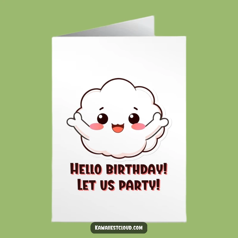 Free Printable Birthday Card: Waving Cloud Joy - Funny Downloadable Gift