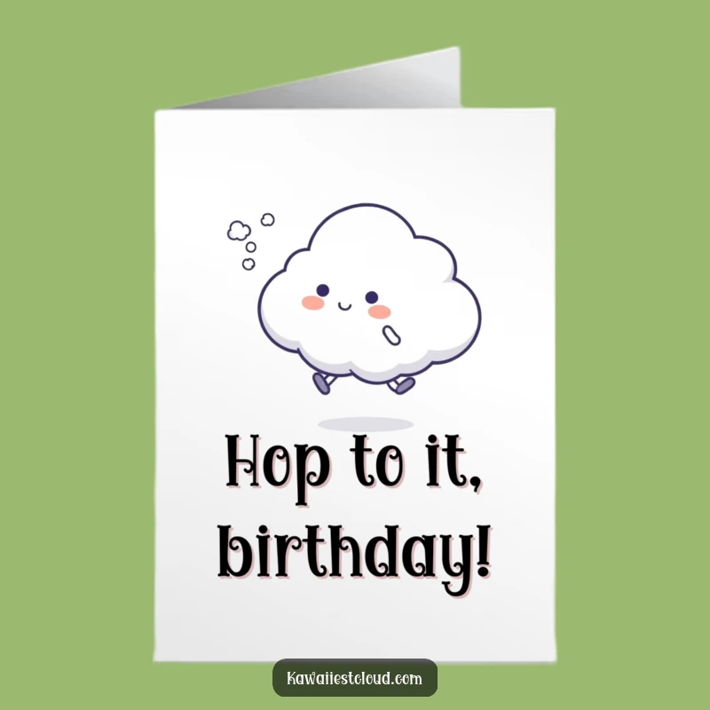 Free Printable Bday Card: Silly Cloud Hop - Funny Downloadable Gift