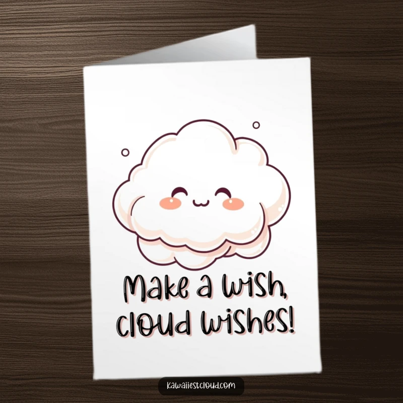 Funny Free Printable Birthday Card: Giggling cloud character creating whimsical mist shapes, celebrating imagination and joy.