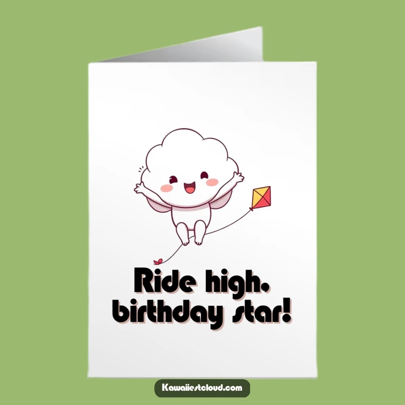 Free Printable Birthday Card: Kite-Riding Cloud, Funny Downloadable Fun!
