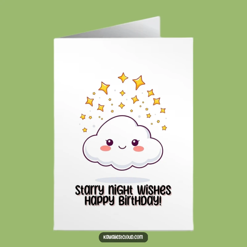 Free Printable Birthday Card: Star Shower Cloud Magic - Funny Downloadable Gift