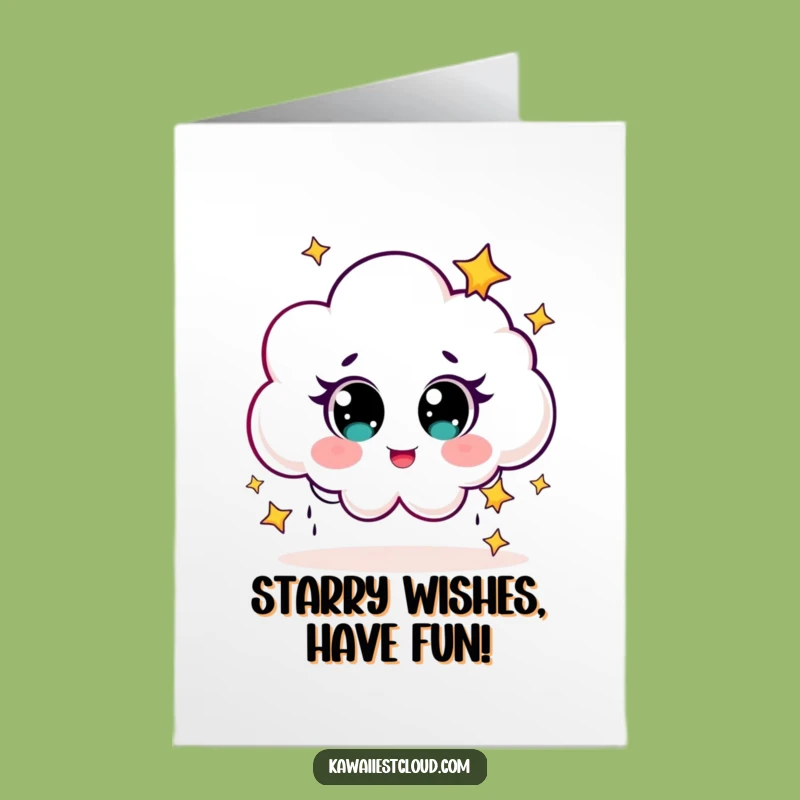 Free Printable Star Rain Cloud Birthday Card: Funny Downloadable Magic Gift