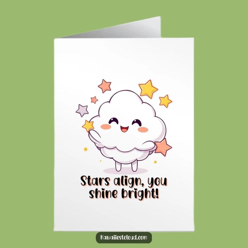 Free Printable Happy Birthday Card: Funny Juggling Star Cloud, Downloadable Gift!
