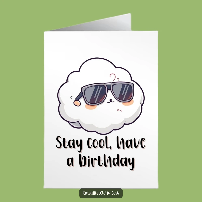 Free Printable Birthday Card: Cool Cloud with Sunglasses - Funny Gift