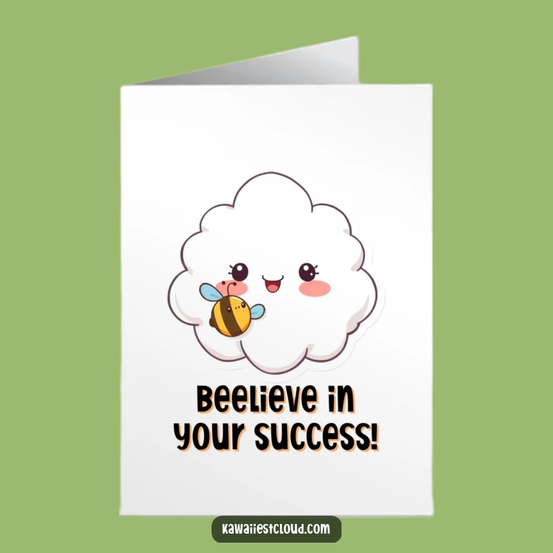 Free Printable Cloud Congrats Card: Bee Surprise, Funny Downloadable Gift, DIY