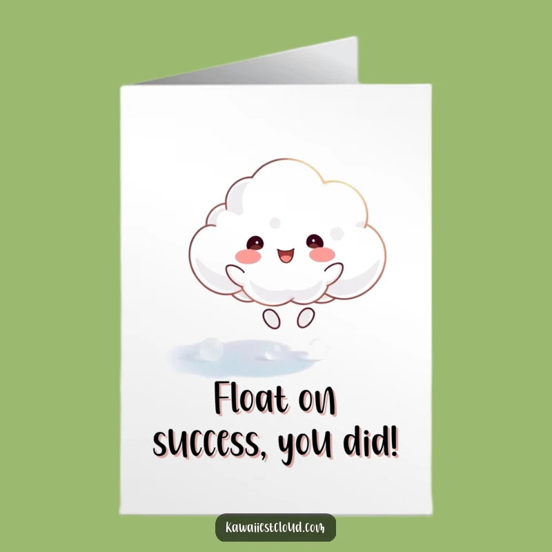 Free Printable Cloud Congrats Card: Ethereal Joy, Funny Downloadable Gift, DIY