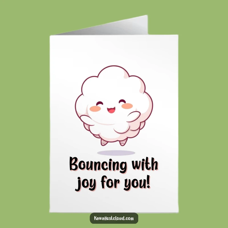 Free Printable Congrats Card: Bouncing Cloud, Happy Downloadable Gift!